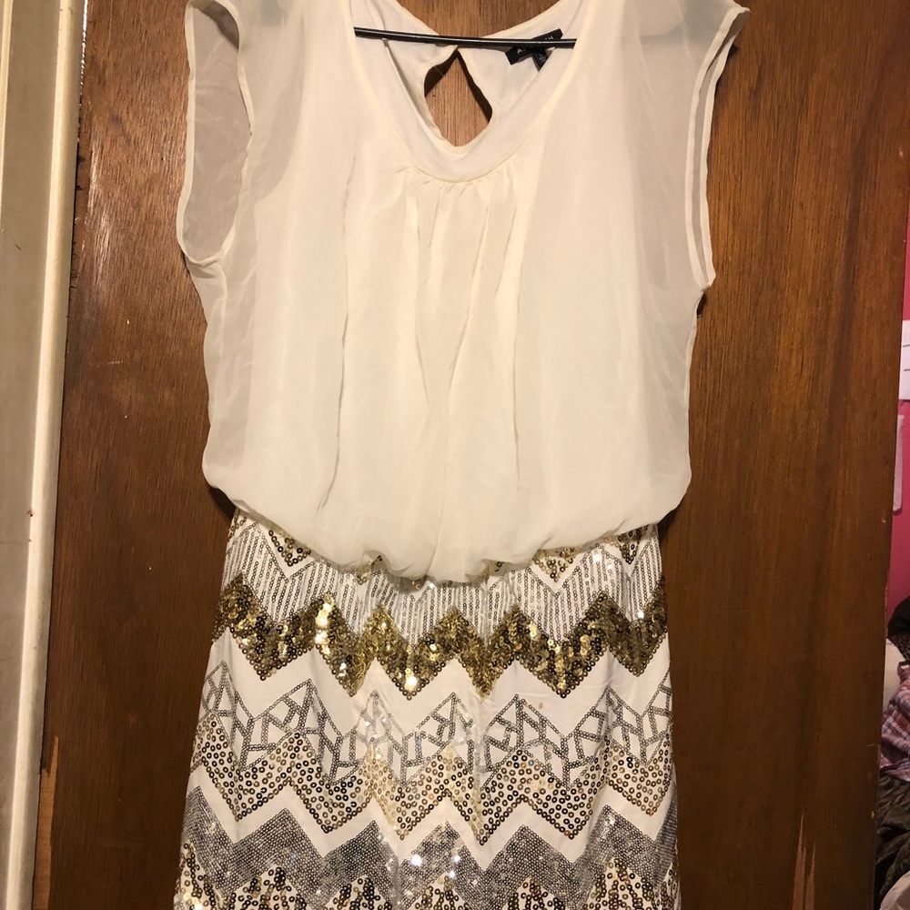 Silver and Gold Sequin Dress